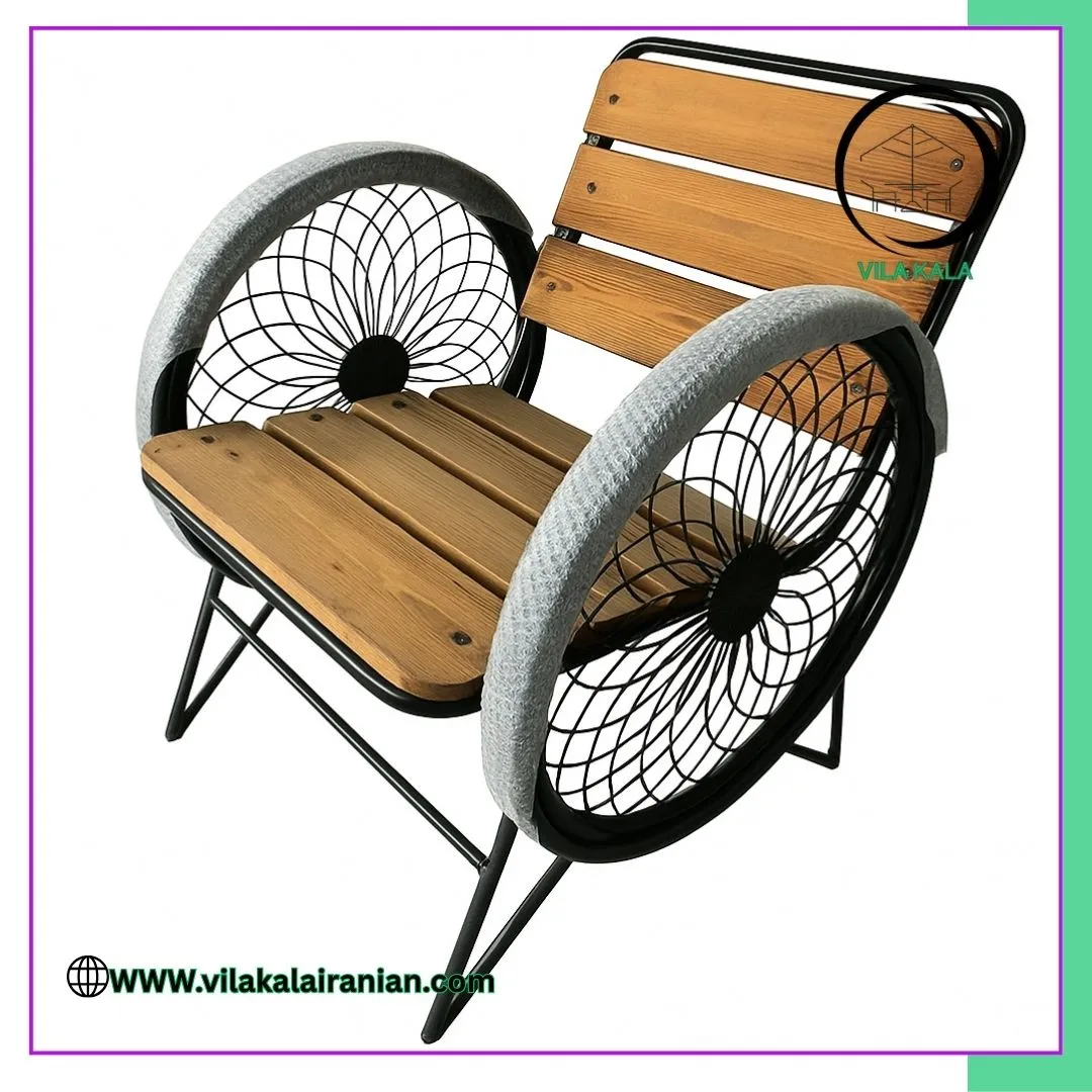 صندلی چوبی فلزی باغی صندلی چوبی فلزی باغی